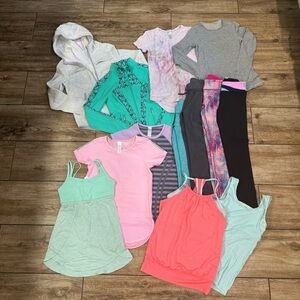 IVIVVA By Lululemon Girl Lot Of 13 Size 10 Jackets Pants Leggings Tanks Shirts